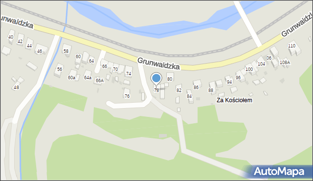 Muszyna, Grunwaldzka, 78, mapa Muszyna