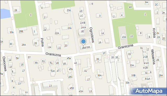 Mysiadło, Graniczna, 18A, mapa Mysiadło
