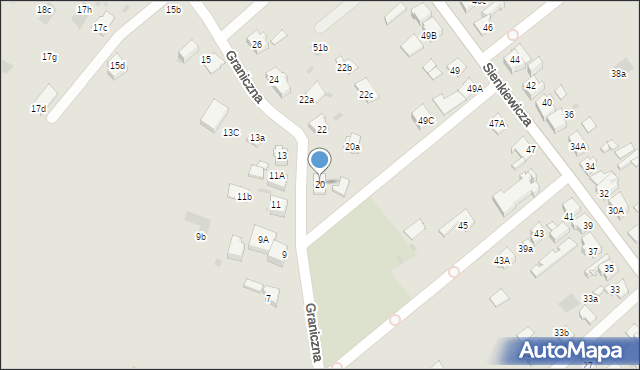 Mysłowice, Graniczna, 20, mapa Mysłowice