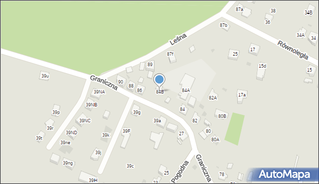 Mysłowice, Graniczna, 84B, mapa Mysłowice