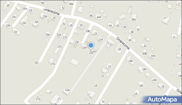 Mysłowice, Graniczna, 21b, mapa Mysłowice