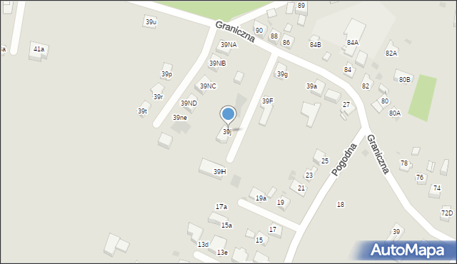 Mysłowice, Graniczna, 39j, mapa Mysłowice