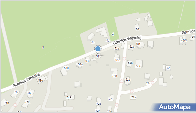 Mysłowice, Graniczna, 51, mapa Mysłowice