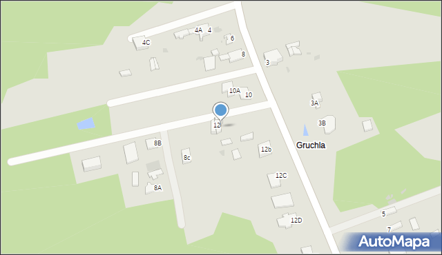 Myszków, Gruchla, 12A, mapa Myszków