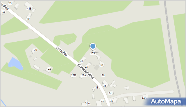 Myszków, Gruchla, 47A, mapa Myszków