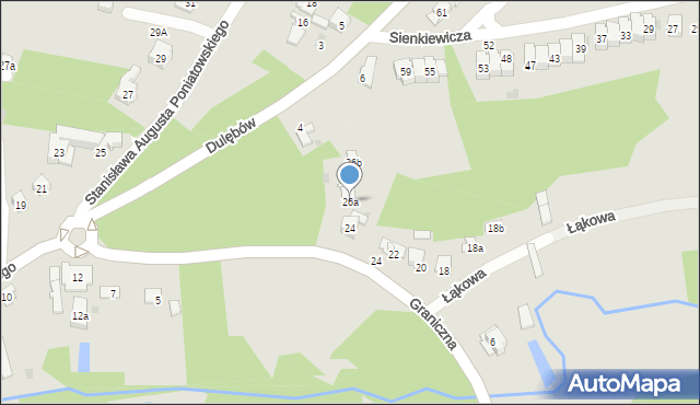 Nałęczów, Graniczna, 26a, mapa Nałęczów