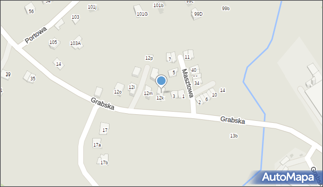 Niepołomice, Grabska, 12n, mapa Niepołomice