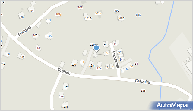 Niepołomice, Grabska, 12o, mapa Niepołomice