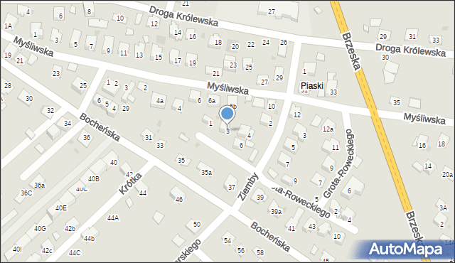 Niepołomice, Grota-Roweckiego Stefana, gen., 3, mapa Niepołomice