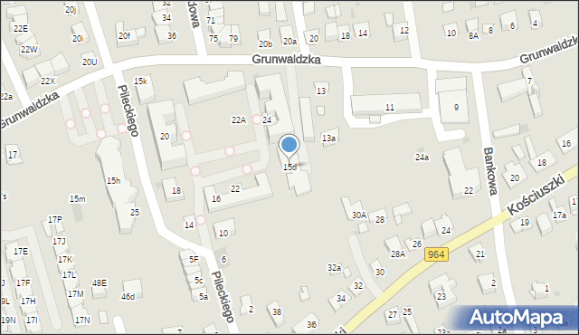 Niepołomice, Grunwaldzka, 15d, mapa Niepołomice