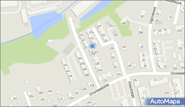 Niepołomice, Grunwaldzka, 22g, mapa Niepołomice