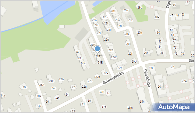 Niepołomice, Grunwaldzka, 24F, mapa Niepołomice