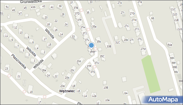 Niepołomice, Grunwaldzka, 37O, mapa Niepołomice