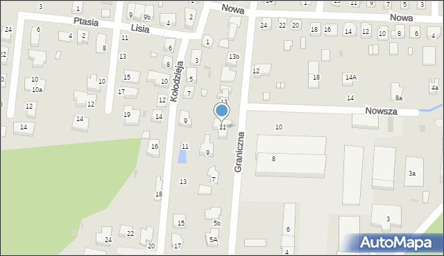 Nowa Sól, Graniczna, 11, mapa Nowa Sól