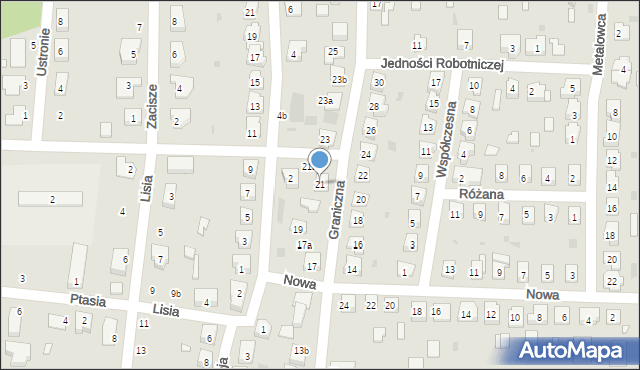 Nowa Sól, Graniczna, 21, mapa Nowa Sól