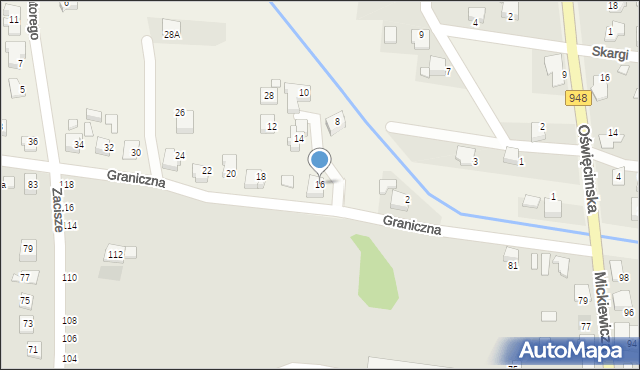 Nowa Wieś, Graniczna, 16, mapa Nowa Wieś