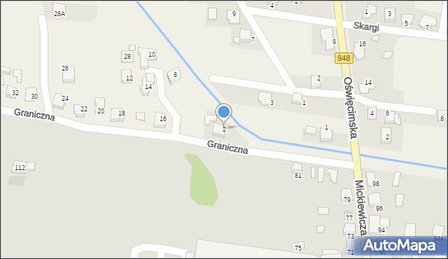 Nowa Wieś, Graniczna, 2, mapa Nowa Wieś