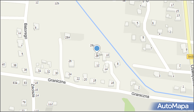 Nowa Wieś, Graniczna, 28, mapa Nowa Wieś