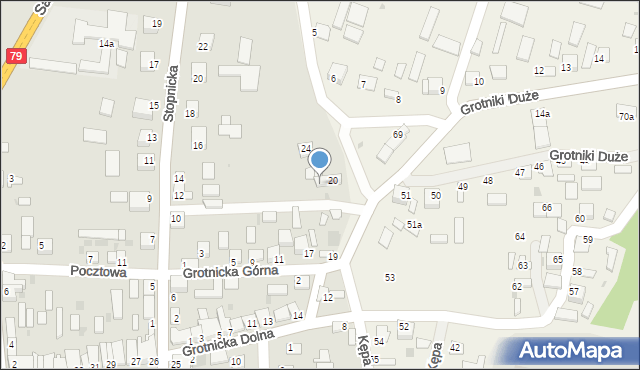 Nowy Korczyn, Grotnicka Górna, 22, mapa Nowy Korczyn