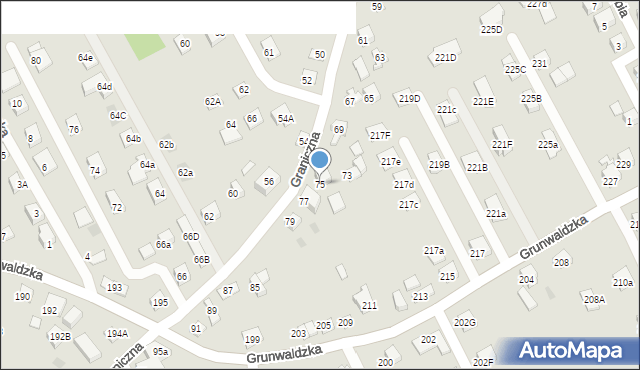 Nowy Sącz, Graniczna, 75, mapa Nowego Sącza