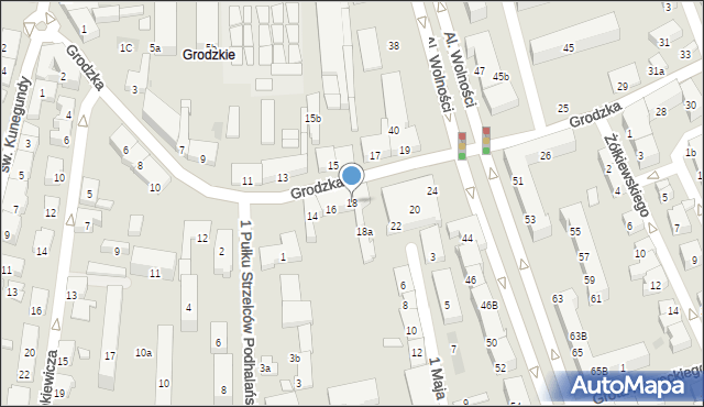 Nowy Sącz, Grodzka, 18, mapa Nowego Sącza