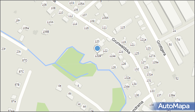 Nowy Sącz, Grunwaldzka, 122a, mapa Nowego Sącza