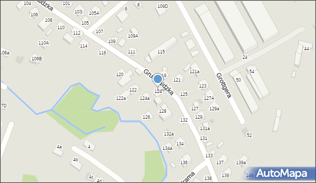 Nowy Sącz, Grunwaldzka, 124, mapa Nowego Sącza