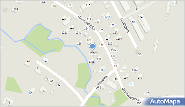 Nowy Sącz, Grunwaldzka, 132a, mapa Nowego Sącza