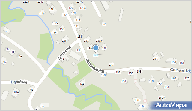 Nowy Sącz, Grunwaldzka, 141, mapa Nowego Sącza