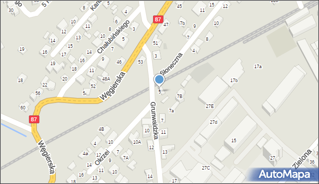 Nowy Sącz, Grunwaldzka, 5, mapa Nowego Sącza