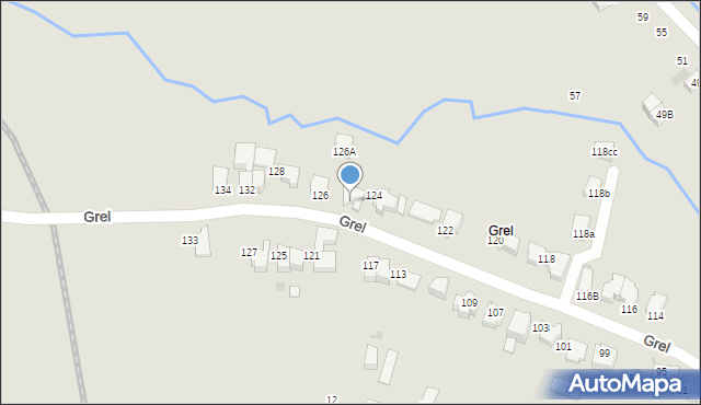 Nowy Targ, Grel, 124a, mapa Nowego Targu