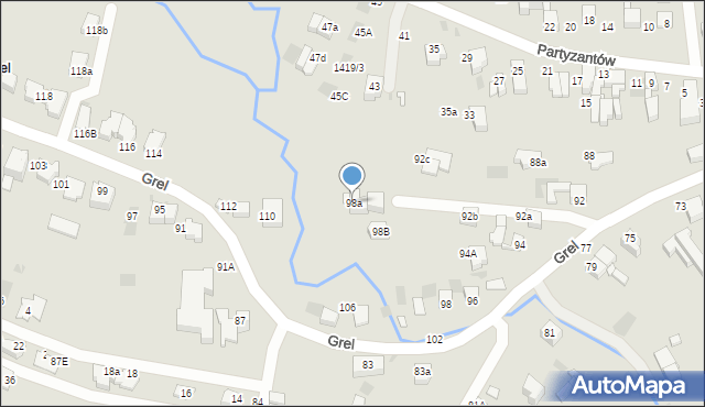 Nowy Targ, Grel, 98a, mapa Nowego Targu