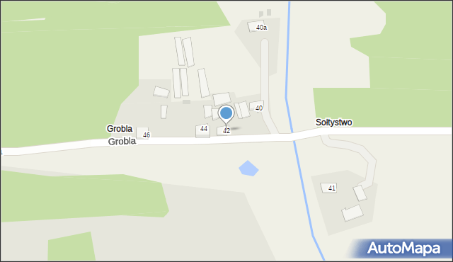 Odporyszów, Grobla, 42, mapa Odporyszów