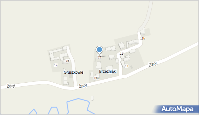 Odrowąż, Gruszkowie, 15, mapa Odrowąż