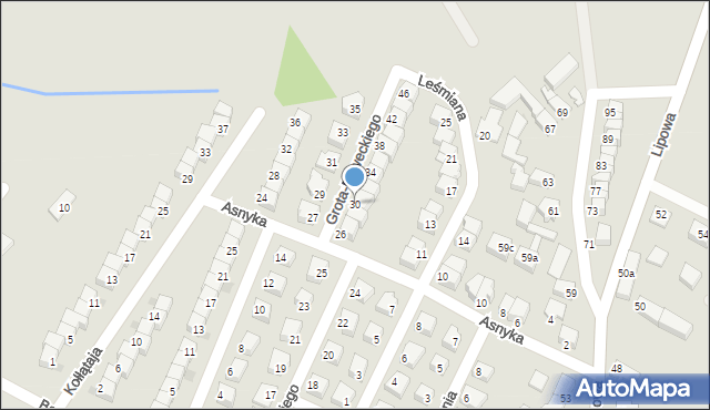 Oława, Grota-Roweckiego Stefana, gen., 30, mapa Oława