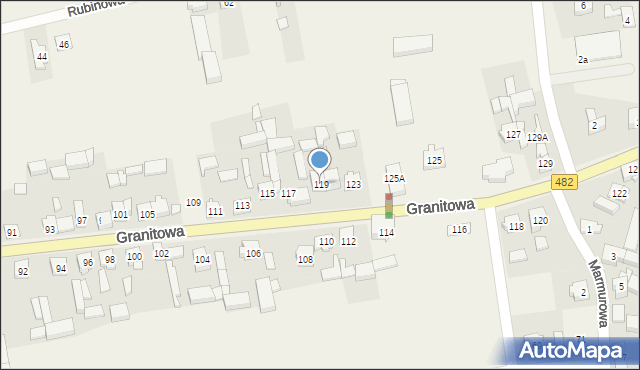 Olszowa, Granitowa, 119, mapa Olszowa