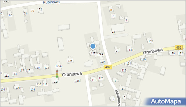 Olszowa, Granitowa, 127, mapa Olszowa