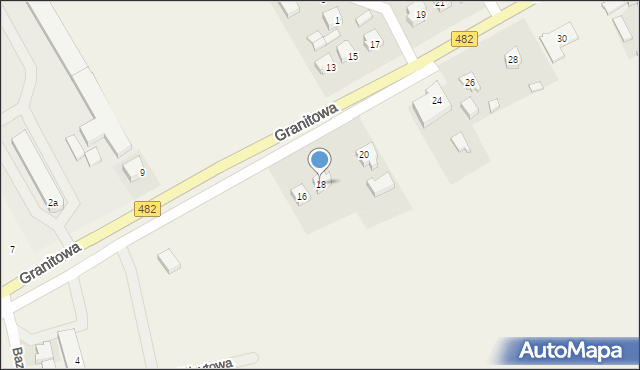 Olszowa, Granitowa, 18, mapa Olszowa