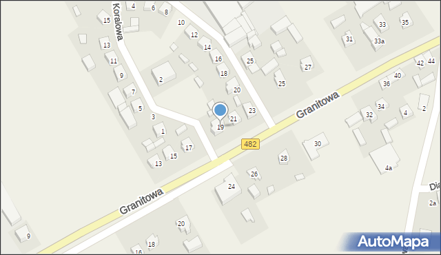 Olszowa, Granitowa, 19, mapa Olszowa