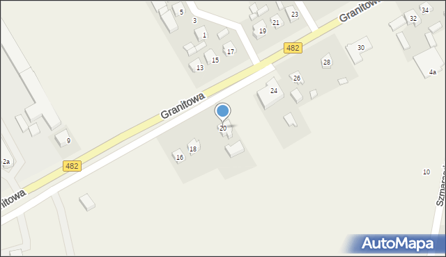 Olszowa, Granitowa, 20, mapa Olszowa