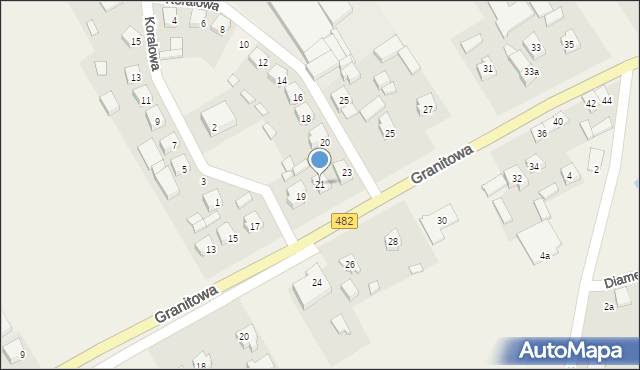 Olszowa, Granitowa, 21, mapa Olszowa