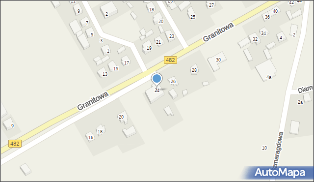 Olszowa, Granitowa, 24, mapa Olszowa