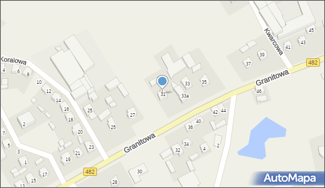 Olszowa, Granitowa, 31, mapa Olszowa