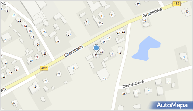 Olszowa, Granitowa, 32, mapa Olszowa