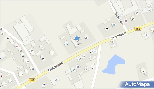 Olszowa, Granitowa, 33a, mapa Olszowa