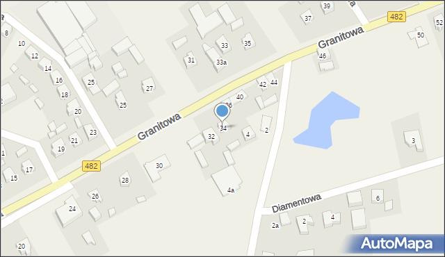 Olszowa, Granitowa, 34, mapa Olszowa