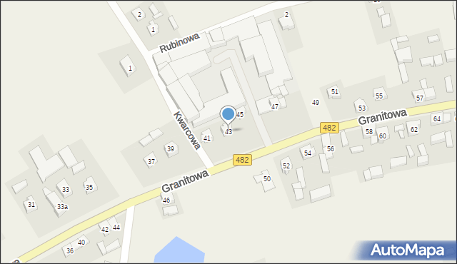 Olszowa, Granitowa, 43, mapa Olszowa