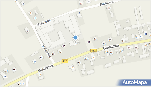 Olszowa, Granitowa, 47, mapa Olszowa