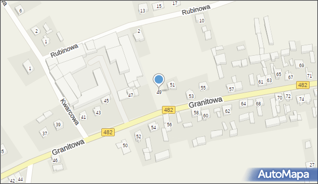 Olszowa, Granitowa, 49, mapa Olszowa