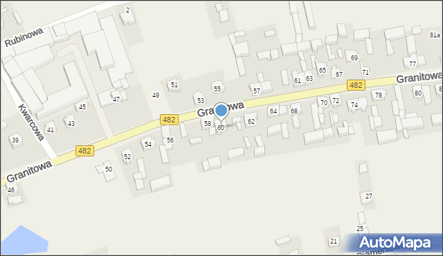 Olszowa, Granitowa, 60, mapa Olszowa